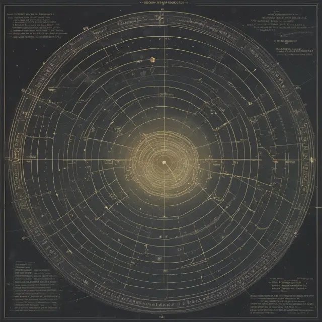 Metaphorical image: Five cosmic constellations (30/360, 30/365, actual/actual, Actual/360, and Actual/Actual-360) depicting day-count conventions as star systems with distinct orbits and distances.