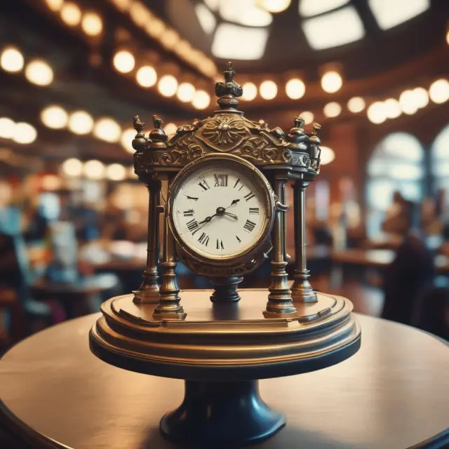 A rotating inventory carousel with a clock symbolizing Days Sales of Inventory calculation