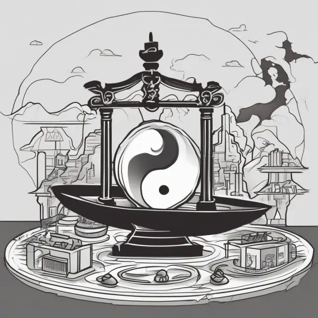 Two halves of a yin-yang symbol representing Days Working Capital (Efficiency) and Short-Term Liquidity, emphasizing the importance of balancing operational efficiency and financial liquidity.