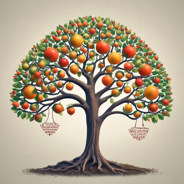 Tree symbolizing DDM; time rooted dividends growing & bearing fruit