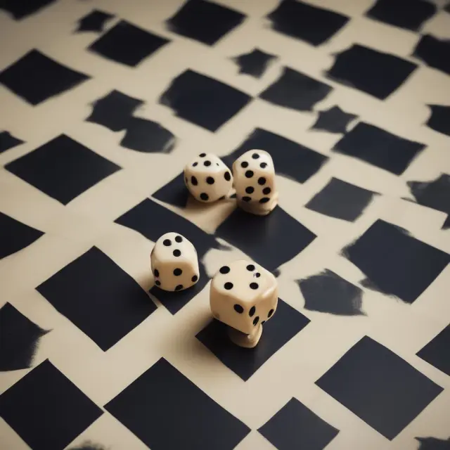 Three dice depicting Systemic Risk, Market Risk, and Regulatory Risk rolling on a chessboard, emphasizing dealer risks