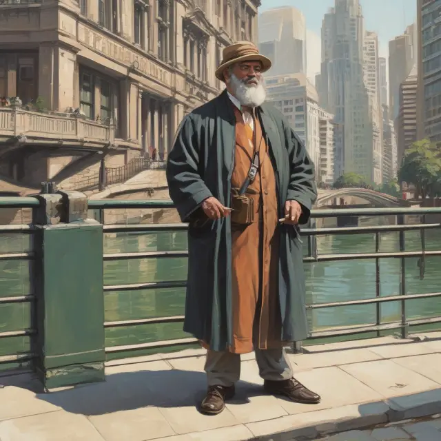 A dealer standing on a bridge selling securities to institutional investors, promoting market connectivity