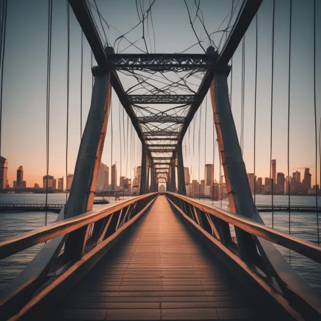 A bridge joining a large financial institution (wirehouse) and an independent broker-dealer, representing collaboration between diverse business models