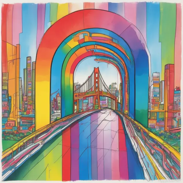 Vibrant rainbow bridge connects investors, symbolizing liquidity and transparency in dealer markets