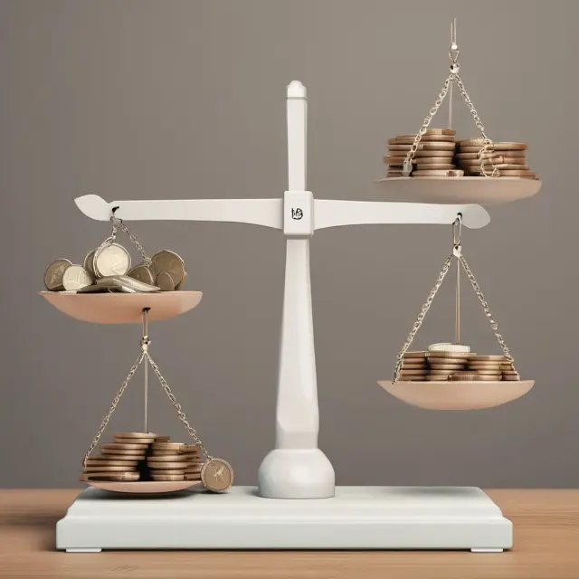 Scale comparing borrowed funds (debt) to short sale profits in a margin account