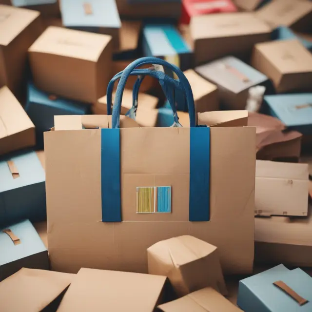 Shielded debit card on a pile of shopping bags, representing purchase security