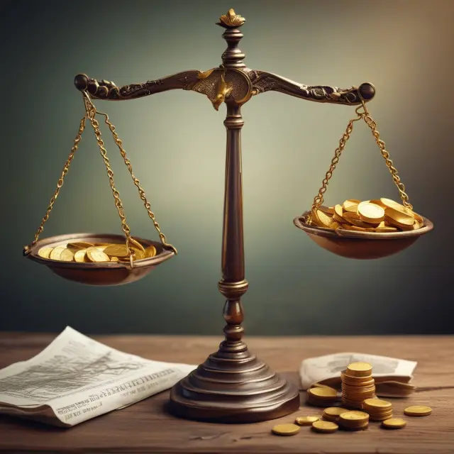 Golden scales weighing currency against financial graphs to illustrate the concept of yield-to-maturity calculation.