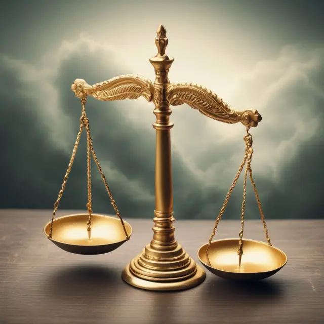 Golden scale with intertwined serpents representing debt (snake with a crown) and equity (snake adorned with jewels), symbolizing the importance of balance in evaluating debt-to-capital ratios.