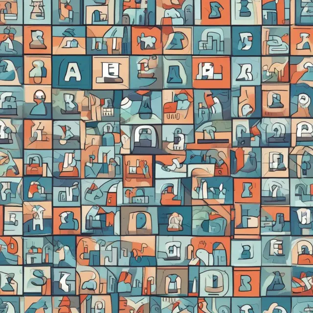 An intricate mosaic comprising tiles representing secured loans (mortgages and car loans), unsecured loans (credit cards and personal loans), and installment loans (student loans and auto loans)