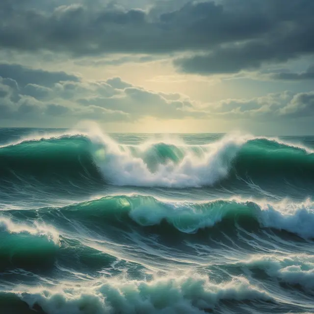 Imagery of debt consolidation as waves merging into a calm sea, symbolizing various debts being combined for improved financial management