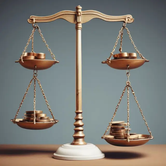 An image of a scale balanced by gold coins representing diverse debts, illustrating the concept of debt consolidation for institutional investors