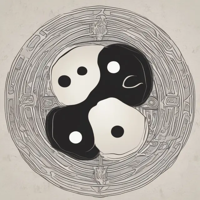 Visual metaphor of yin-yang scales illustrating the difference between short-term and long-term debt.