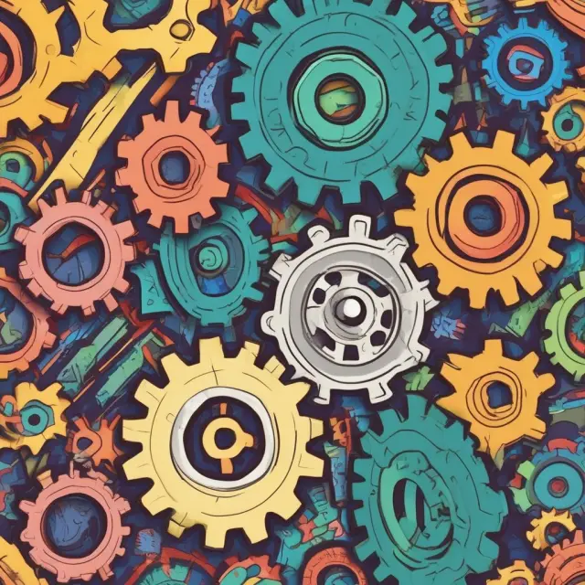 Three interconnected gears symbolizing Installment Loans (fixed payments), Revolving Loans (renewable credit), and Cash Flow Loans (lump sum payment with revenue repayments) in business financing