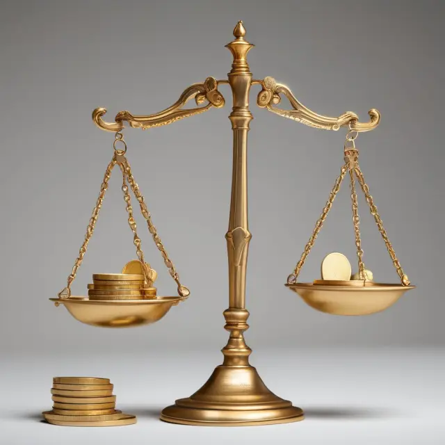 A balance scale with gold coins for debt instruments and feathers for equity illustrating the contrast between predictable cash flows and risk in investment choices