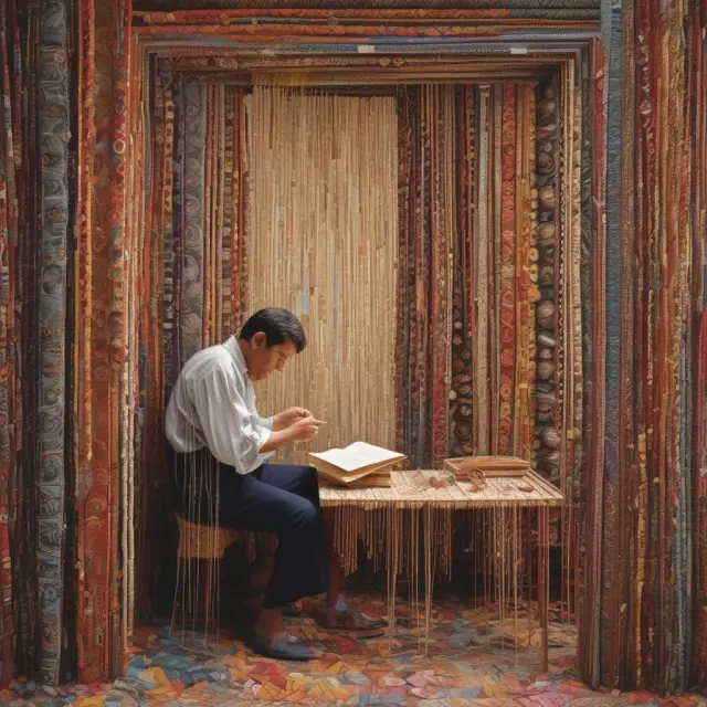An artisan skillfully weaves a complex tapestry featuring debt securities of varying maturities, symbolizing the flexibility and diversification available to institutional investors.