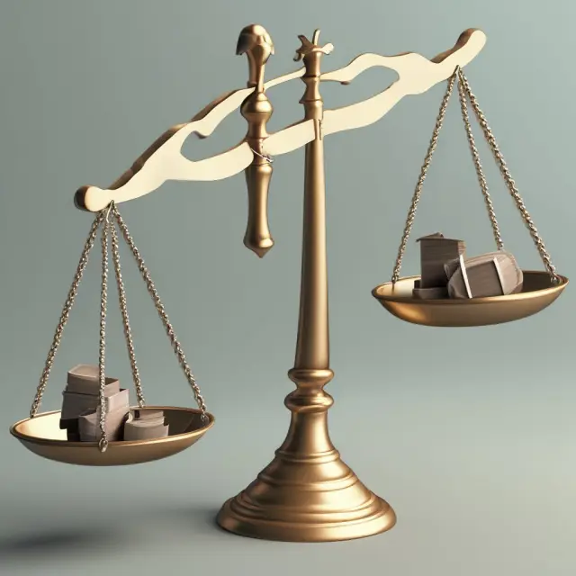 Image of scales of justice balancing, with one side leaning towards debtors and the Fair Debt Collection Practices Act as a protective guardian