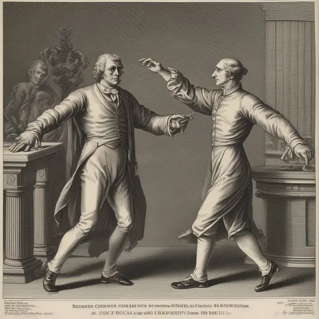 A debtor and creditor exchange questions, symbolizing the process of understanding debts and obligations