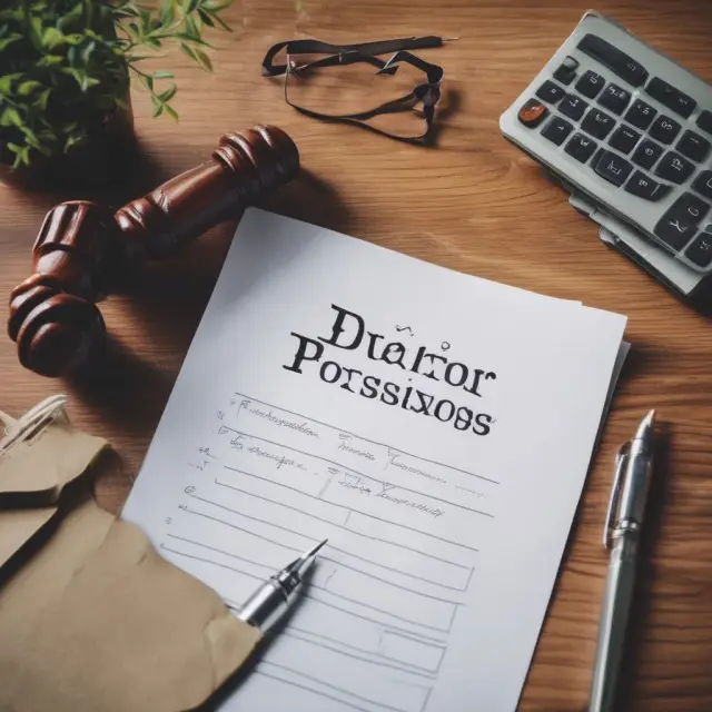 A balanced scale with advantages and disadvantages of Debtor in Possession labeled on each side