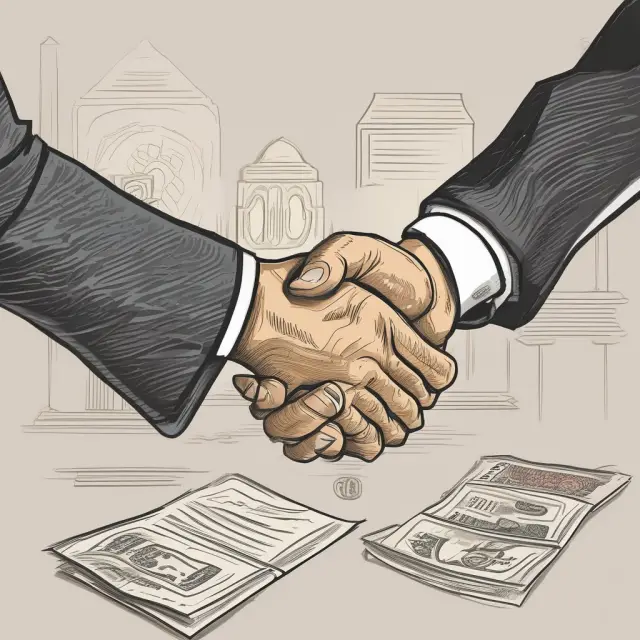 An image of two hands shaking, representing the agreement between a borrower and lender in issuing a debt security