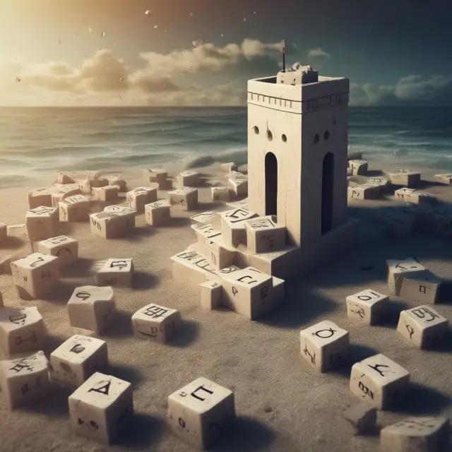 Dice tower releasing uncertain shadows over a sea of debt securities, representing risks like credit risk, interest rate risk, liquidity risk, and inflation risk.