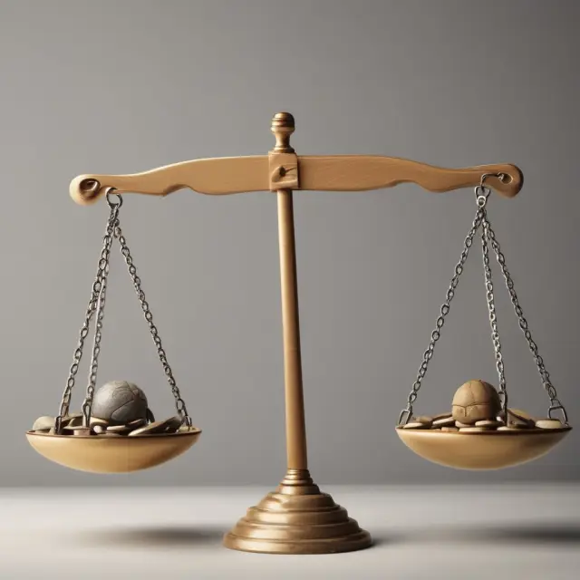 Image of a balanced scale comparing debt securities (fixed income) and equity securities (ownership stake) in the context of investments