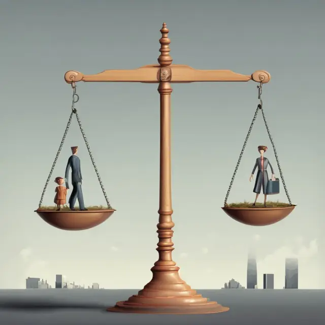 Two scales weighing debt (yin) and equity (yang), with the DSR balancing their distribution
