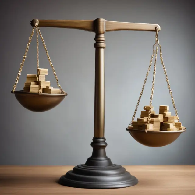 Image of a balance with economic factors - industry, competition, economy, regulation, and geopolitics - on either side representing a company