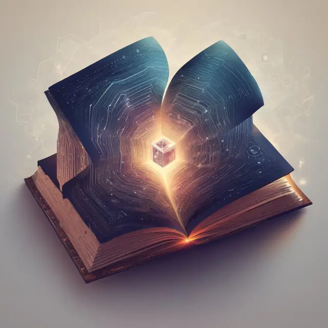An open book symbolizing decentralized apps