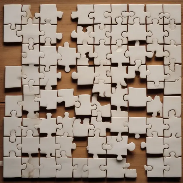 Ten puzzle pieces representing deciles in a perfect decile chart