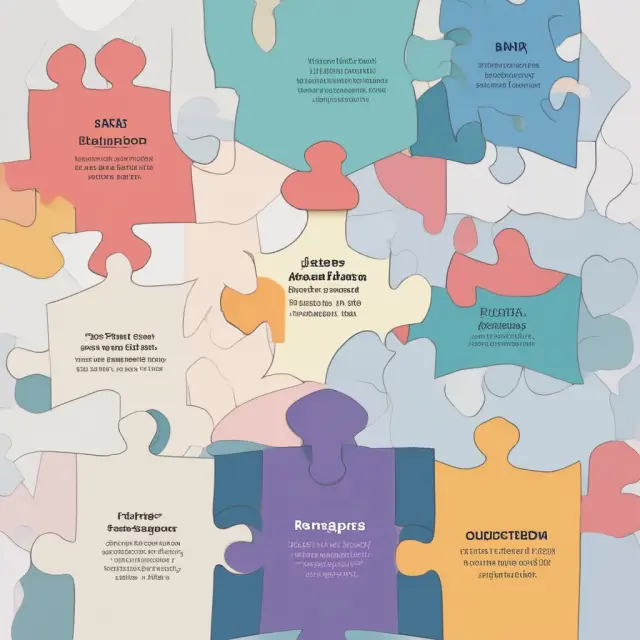 Image of five puzzle pieces representing hardware, software, data, user interface, and decision model in a Decision Support System