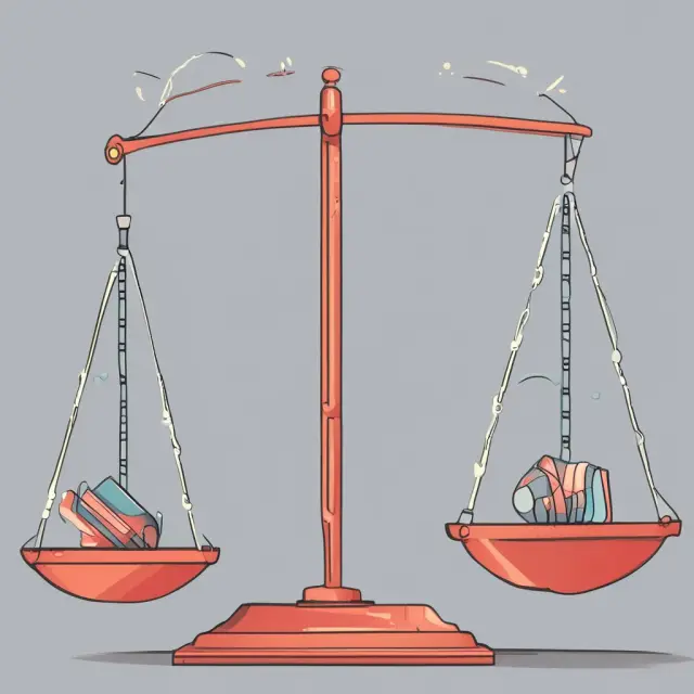 Balance scale representing business assets: High-technology gadgets vs. Stable objects, depreciation methods comparison