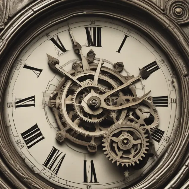 Old clock unwinding, illustrating asset value reduction using the declining balance depreciation method