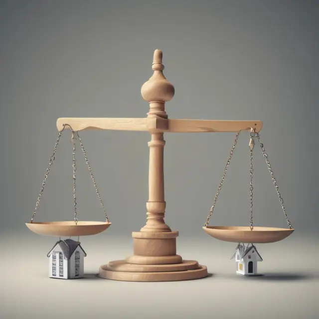 Image of a mortgage with a declining principal balance on a shrinking scale, representing the concept of decreasing term life insurance
