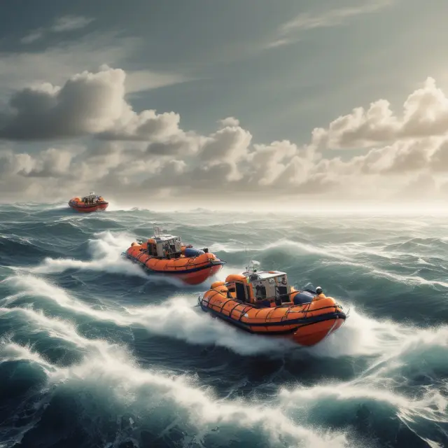 Visualization of whole, universal, and decreasing term life insurance policies as boats with varying sizes representing their differences in premiums, death benefits, and coverage duration.