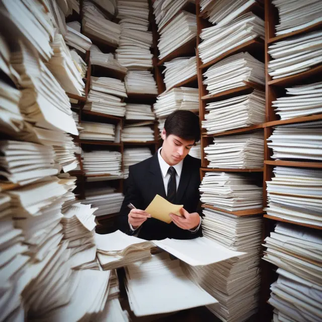 A person carefully organizing tax records, including receipts and invoices, for efficient filing and easy access during tax preparation or audits