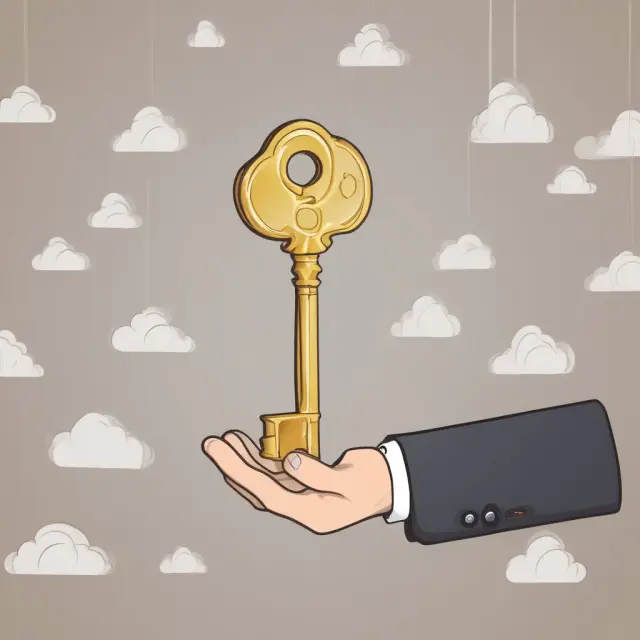 Golden key being handed to homeowner, representing lender release and deed of reconveyance transfer