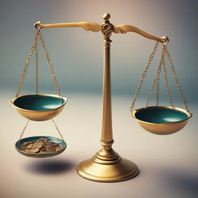 Scale showing a balanced deed (representing ownership transfer) and a title (symbolizing ownership rights).