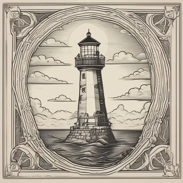 Image: Two people exchanging hands over a bridge while a lighthouse beacon shines above, symbolizing the transfer of deeds and the confirmation of title.