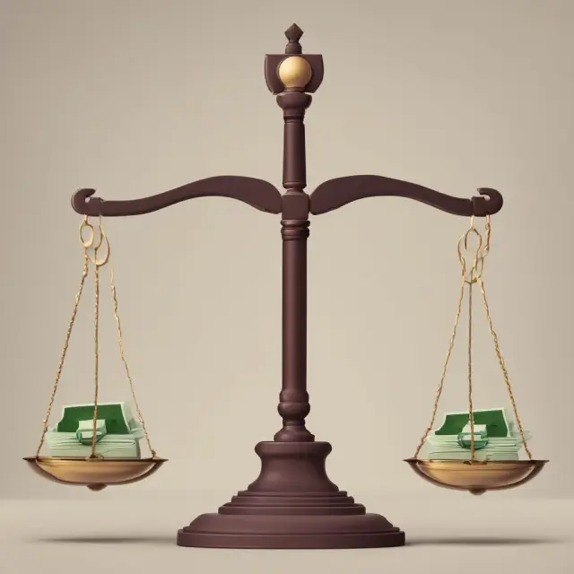 Scale with secured debt on one side (asset) and unsecured debt on the other (no asset)
