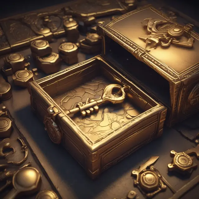 Golden key unlocks defeasance puzzle box, representing financial optimization and debt management strategy