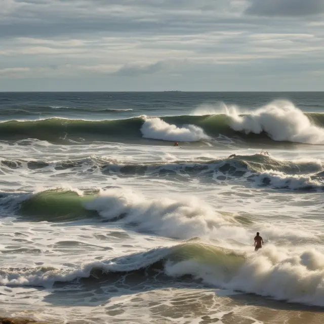 Current assets visualized as ocean waves riding over the daily operational expenses.
