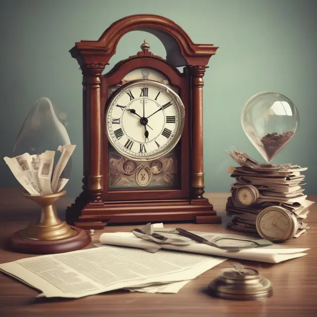 Person enduring illness waits for insurance benefits; clock symbolizes time with emerging paper relief
