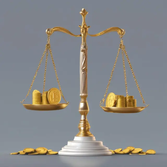 Gold coins symbolizing prepayments as a liability on the balance sheet, and silver coins representing deposits as an asset.