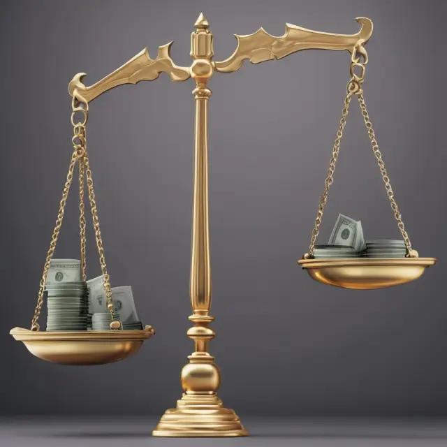 Image of two scales balancing: one filled with gold coins (deferred tax assets), the other with lead balls (deferred tax liabilities), symbolizing their impact on future tax liabilities and savings.