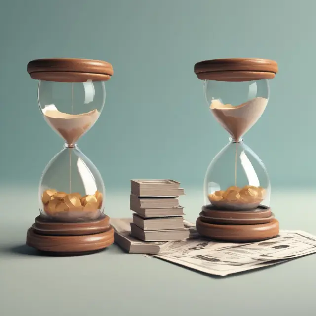 Hourglass comparing accounting earnings and taxable income representing deferred tax liability