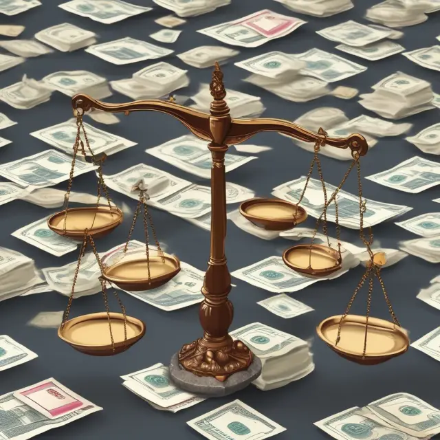 Visualization of scales balancing assets and liabilities, emphasizing deficit situations