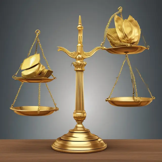 Two golden scales balancing austerity measures against economic growth to address budget deficits