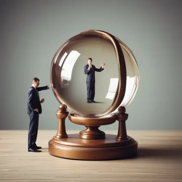 Employer managing investments in defined-benefit plans with a crystal ball to secure employees