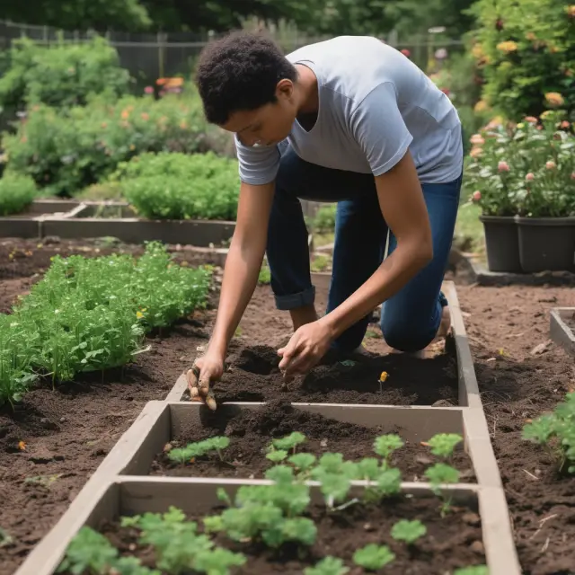Person adding savings to a growing garden (DC plan), with tax-deferral benefits