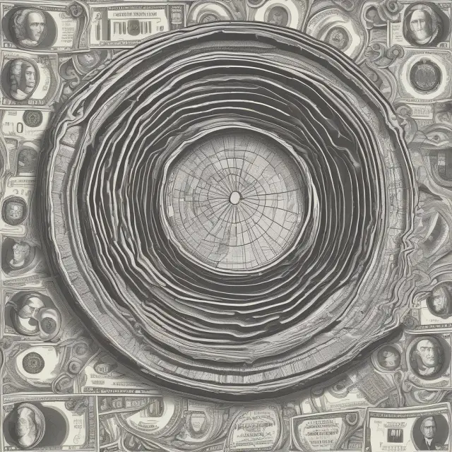 A winding river symbolizing economic change flows through diverse landscapes representing consumers, borrowers, producers, and financial markets during deflation.